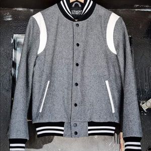 Straight to Hell Ace Grey varsity jacket. Men or women, medium